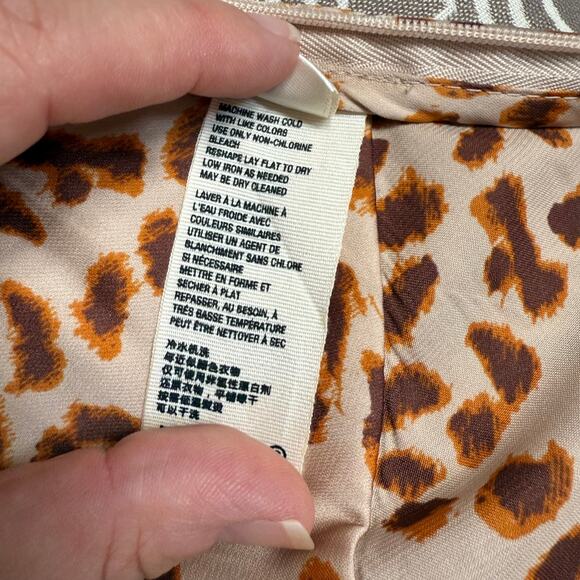 Free People Normani Bias Cut Midi Skirt Leopard Size 10 Satin Feel - Picture 10 of 10